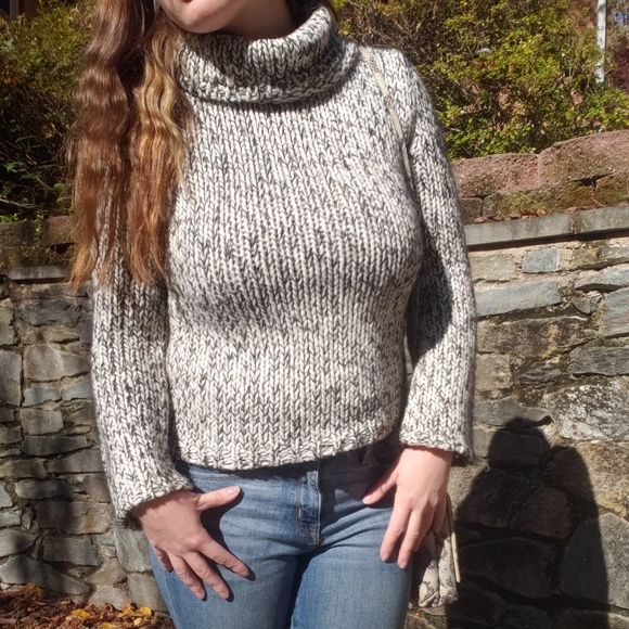 Speckled express medium turtleneck chunky sweater - Picture 7 of 8